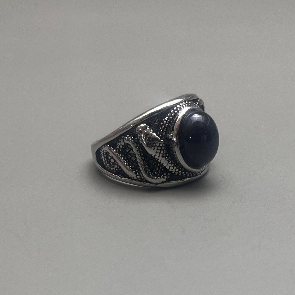 Vintage silver gothic snake